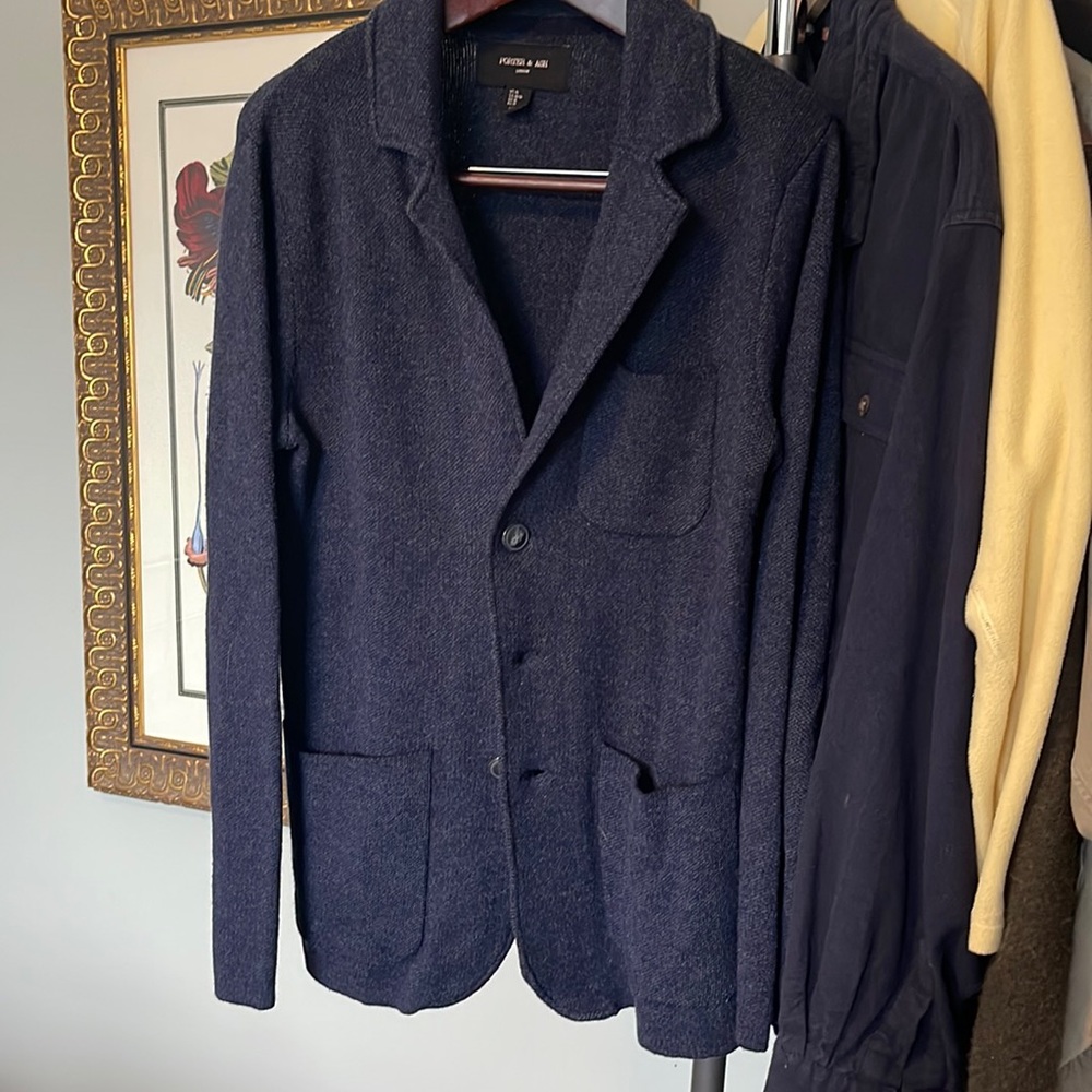 Men’s Lambs Wool Blend Sweater Jacket